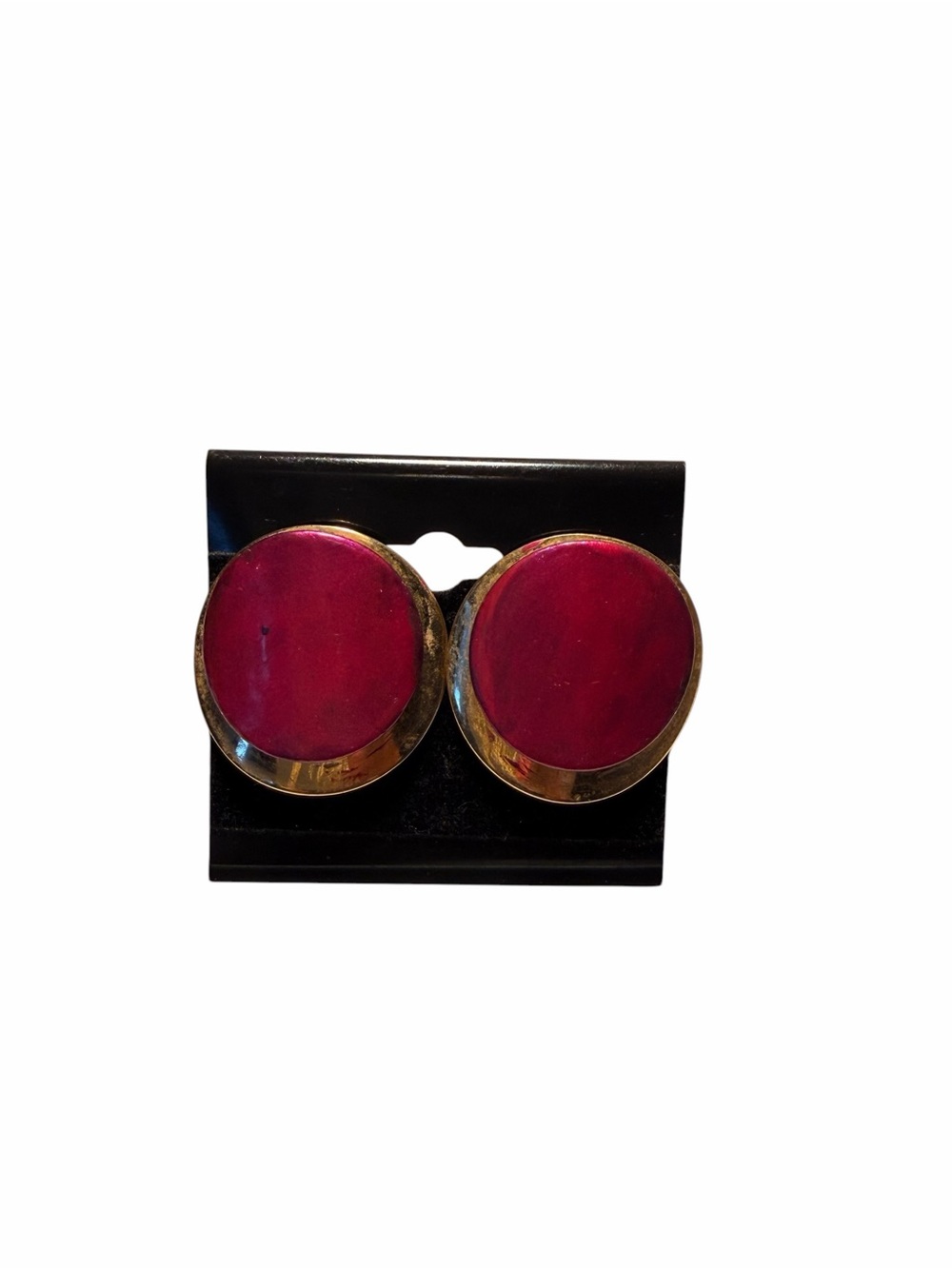 Bold Round Pink Gold Clip-On Earrings